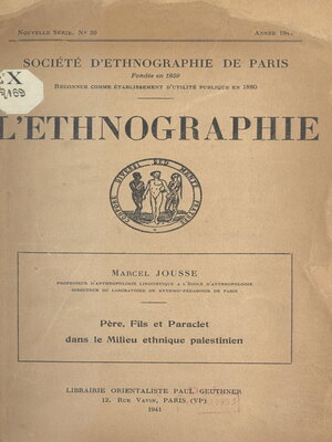 cover image of Père, fils et Paraclet dans le milieu ethnique palestinien